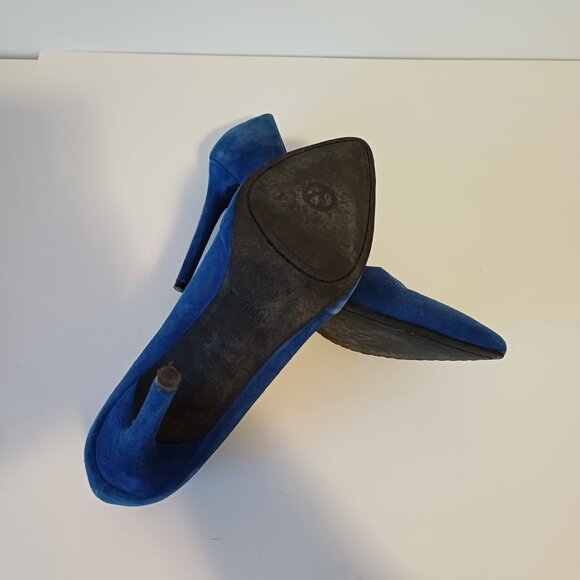 The Wishbone Collection Royal Blue Suede Pumps Heels Size 6.5 M - Picture 4 of 8